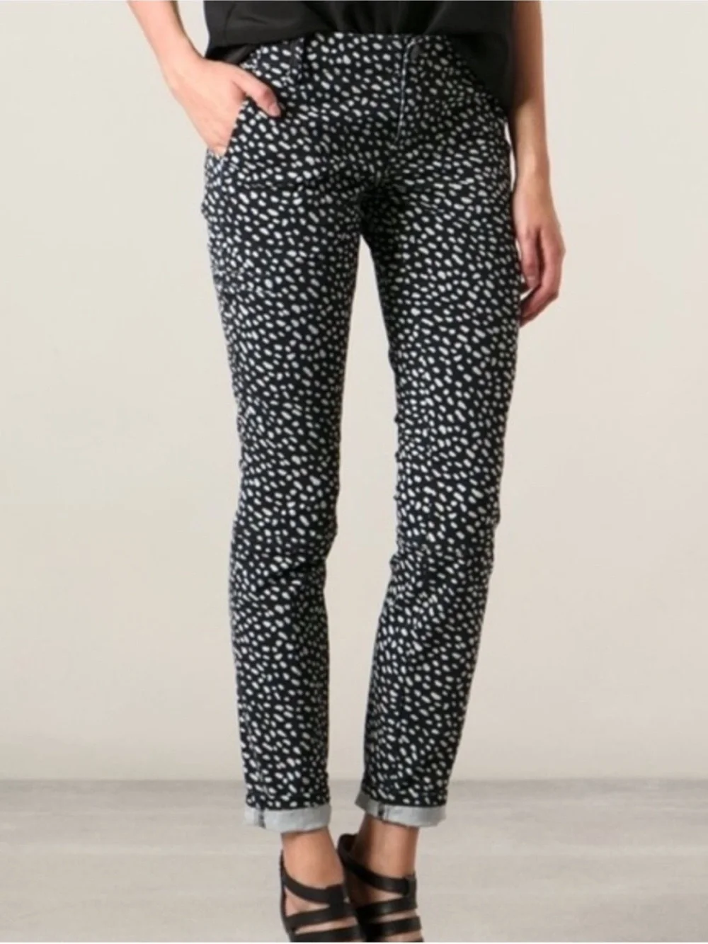 Tory Burch Walker Cargo Spotted Pony Skinny Pants Size 30